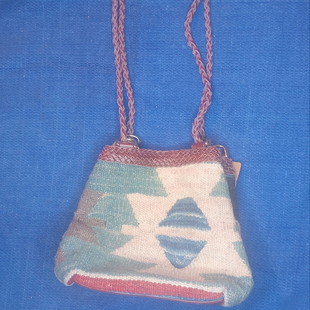 90s Fabric Purse with Braided strap